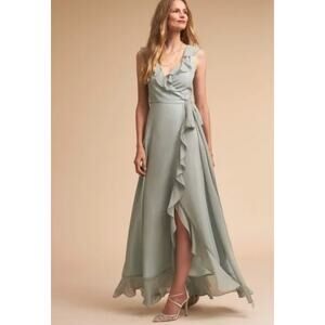 Anthropologie's BHLDN Donna Morgan Julliard Sz 8 Bridesmaid Dress Seafoam / Mist